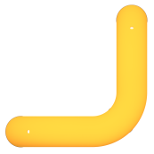 Anti-nudge hoop 90 | equal-sided | steel tube  76 mm | yellow / black | total width: 600 mm | height above ground: 1150 mm | for casting in concrete